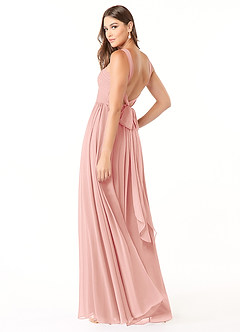 Azazie Dionne Final Sale Grape A-Line Corset Chiffon Dress image5