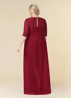 Azazie Leonine Mother of the Bride Dresses Burgundy A-Line Scoop lace Chiffon Dress image9