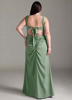Azazie Jesaphine Bridesmaid Dresses Matcha Sheath Bow Stretch Satin Dress image9