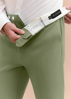 front James Pistachio Structured Stretch Dress Pants