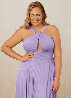 Christian Siriano Bridal for Azazie 1009 Bridesmaid Dresses Lilac A-Line Pleated Chiffon Dress image13