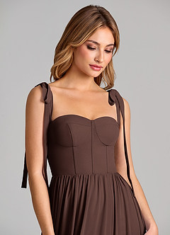 Azazie Anastacia 신부 들러리 드레스 A라인 스윗하트 네크라인 쉬폰 바닥 길이 드레스 image15