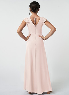 Azazie Claudine Junior Rose Petal A-Line Pleated Chiffon Dress image2