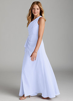 Azazie Maive Junior Lavender A-Line Pleated Chiffon Dress image5