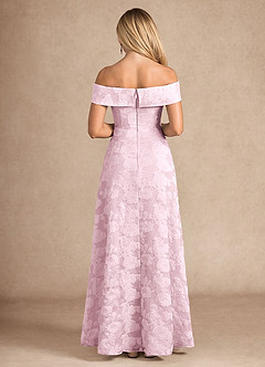 Azazie New London vestidos de madre de la novia Vestido de Jacquard Morado de Devorado Floral de Corte En A con Plisado image2