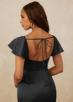 Christian Siriano Bridal for Azazie 1005 Bridesmaid Dresses Black Sheath Sweetheart Neckline Stretch Satin Dress image3