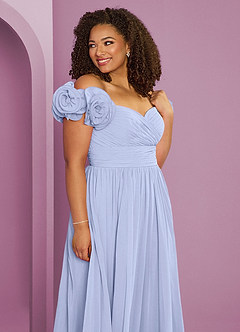 Barbie ♥ Azazie Bridesmaid Dresses Ice A-Line Off the Shoulder Chiffon Convertible Dress image13