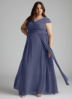 Azazie Organa Bridesmaid Dresses Stormy A-Line Pleated Chiffon Dress image7