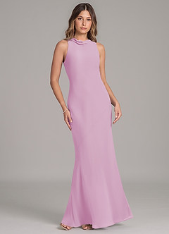 Azazie Allettie Bridesmaid Dresses Candy Pink Mermaid Chiffon Dress image6