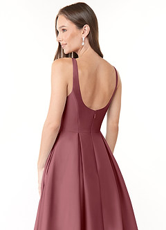 Azazie Neve Brautjungfernkleider Ballkleid mit Taschen Stretch-Satin Kleid Wüstenrose image6