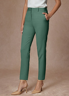 Whitney Eukalyptus Raffinerede vævede Performance-kjolebukser i fuld længde