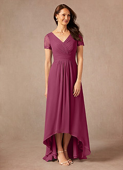 Azazie Polly Abiti per la Madre della Sposa Abito A-Line in Chiffon Pizzo Gelso image7