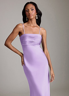 Azazie Saylor Brudtärnklänningar Klä av Sjöjungfru i Stretch Satin Axelbandslös Lila image3