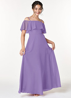 Azazie Maggie Junior Tahiti A-Line Off the Shoulder Chiffon Dress image1