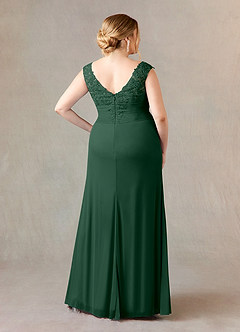 Azazie Edelin Mother of the Bride Dresses Dark Green A-Line Sweetheart Neckline Pleated Mesh Dress image9