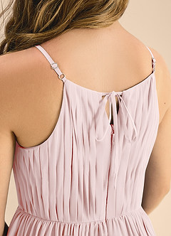 Azazie Elliora Junior Blushing Pink A-Line Pleated Chiffon Dress image7