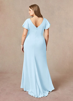 Azazie Peppermint Mère de la mariée Robes Robe Sirène en Crêpe Élastique Encadrement froncé Bleu Ciel image7