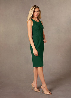 Azazie Ryne vestidos de madre de la novia Vestido de Verde Oscuro de Encaje de Recto image5