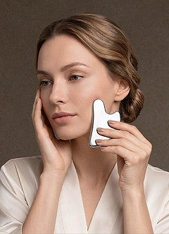 front Stainless Steel Facial Beauty Gua Sha Tool for Depuffing with Gift Box