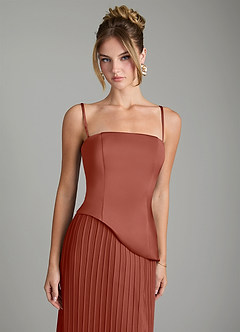 Azazie Tierney Bridesmaid Dresses Auburn A-Line Strapless Chiffon Convertible Dress image2