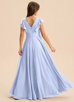 Azazie Anysa Junior Robe Trapèze en Mousseline de soie Rayé Eis image2