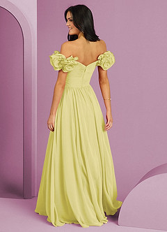 Barbie ♥ Azazie Bridesmaid Dresses Lemon Sorbet A-Line Off the Shoulder Chiffon Convertible Dress image2