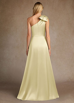 Azazie Easton Kleider für die Brautmutter A-Linie One-Shoulder Stretch-Satin Kleid Zitronensorbet image3