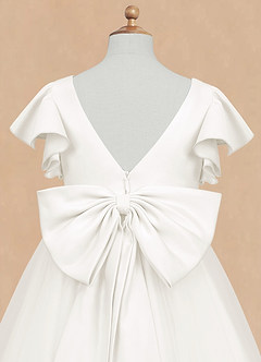 Azazie Kaeya Sukienki dla dziewczynek sypiących kwiaty Linia A Ukłon Tiul Długość do kolan Sukienka image8