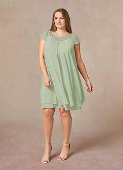 Azazie Tess Mother of the Bride Dresses Dusty Sage Empire Sequins Chiffon Dress image9