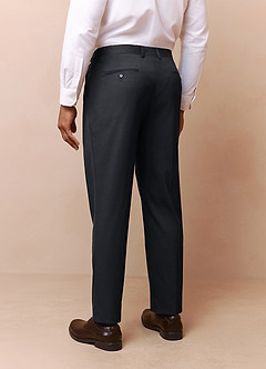 front Savile Charcoal Wool Blend Dress Pants