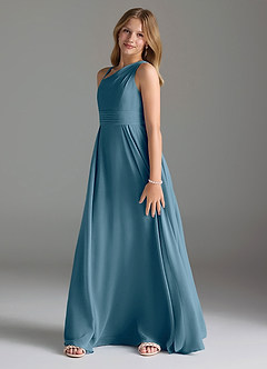 Azazie Dallas Junior Bermuda A-Line Pleated Chiffon Dress image4