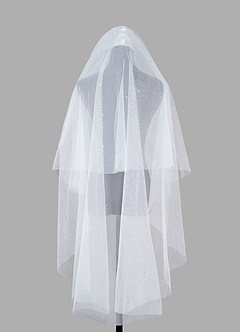 front Juniper Rhinestones Waltz Length Veil With Blusher