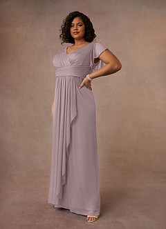 Azazie Reneya Mother of the Bride Dresses Dusk A-Line Pleated Mesh Dress image8