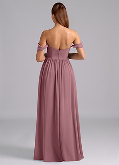 Azazie Saige Maternity Bridesmaid Dresses A-Line Pleated Chiffon Floor-Length Dress image2