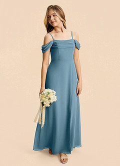 Azazie Lilly Junior Bermuda A-Line Pleated Chiffon Dress image5