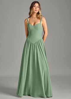 Azazie Evadina Suknie dla druhen Linia A Gorset Szyfon Do ziemi Sukienka image5