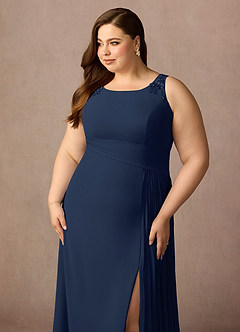 Azazie Galvan Mother of the Bride Dresses Dark Navy A-Line Sequins Chiffon Dress image13