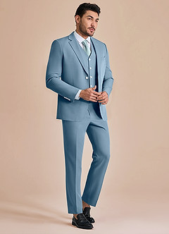 front James Light Blue Structured Stretch 3-piece suit
