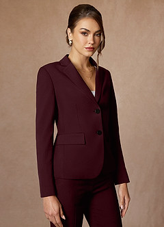 front Whitney Cabernet Structured Stretch Blazer
