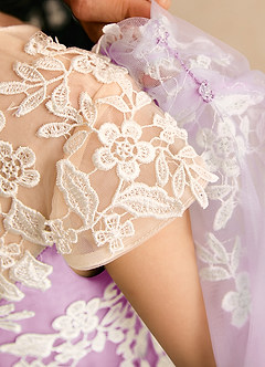 Azazie Dandelion Flower Girl Dresses Candy Pink Ball-Gown Lace Dress image8