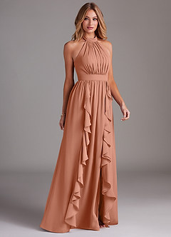 Azazie Avary Brautjungfernkleider A-Linie Plissee Chiffon Kleid Mai Tai image5