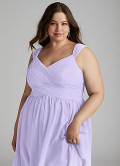 Azazie Angie Bridesmaid Dresses Lilac A-Line Corset Chiffon Dress image16