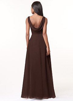 Azazie Karina Bridesmaid Dresses Ganache A-Line Pleated Chiffon Dress image2