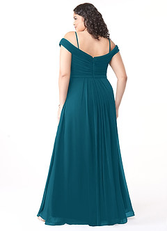 Azazie Audrianna Bridesmaid Dresses Ink Blue A-Line Off-The-Shoulder Gathered Chiffon Convertible Dress image8