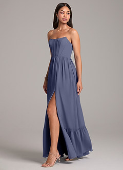 Azazie Kailee Bridesmaid Dresses Stormy A-Line with Pockets Chiffon Dress image3