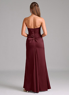 Azazie Lucille Bridesmaid Dresses Cabernet Mermaid Strapless Stretch Satin Convertible Dress image2