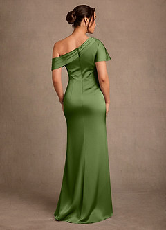 Azazie Rutha Abiti per la Madre della Sposa Abito Tubino in Raso Elasticizzato Monospalla Ginepro image2