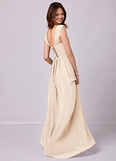 Barbie ♥ Azazie Bridesmaid Dresses White Alabaster A-Line Corset Chiffon Dress image8