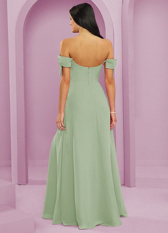 Barbie ♥ Azazie Bridesmaid Dresses Dusty Sage A-Line Off the Shoulder Chiffon Convertible Dress image2