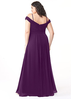 Azazie Audrianna Bridesmaid Dresses Grape A-Line Off-The-Shoulder Gathered Chiffon Convertible Dress image8